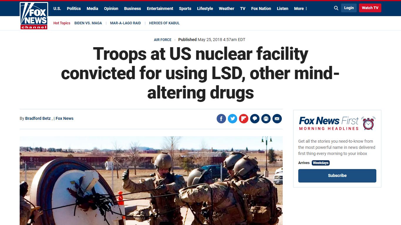 Troops at US nuclear facility convicted for using LSD, other mind ...